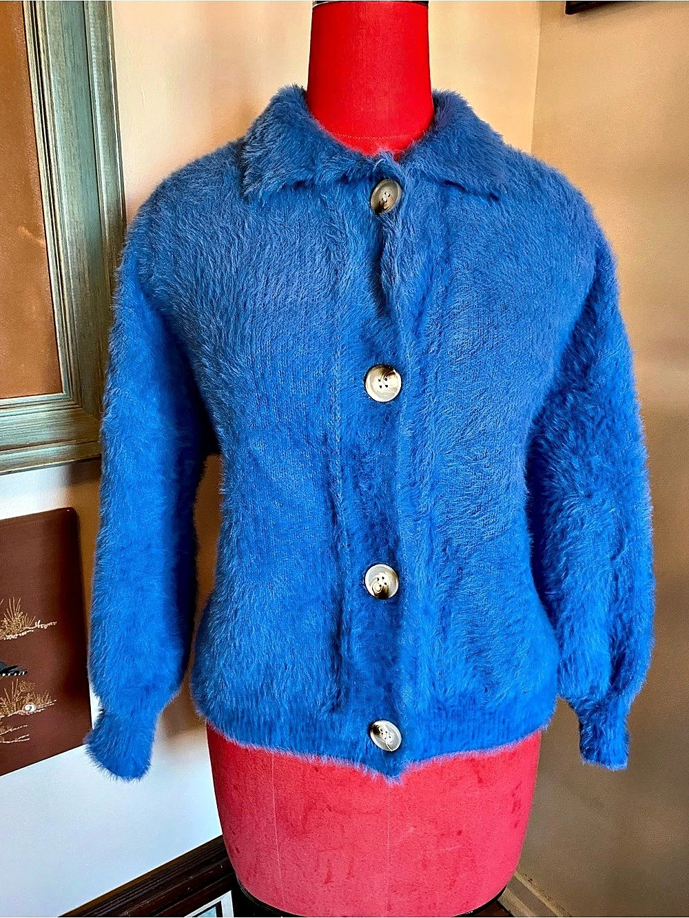 Blue Fuzzy Cardigan